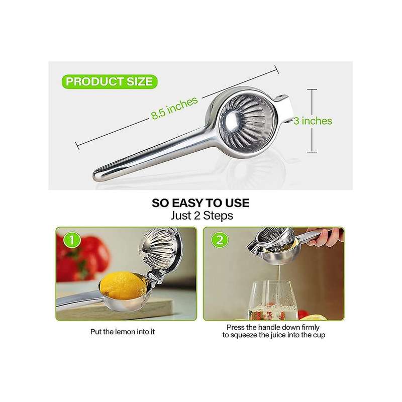 Lemon Squeezer, - Stainless Steel Extra Manual Lemon Juicer Squeezer with Solid Metal