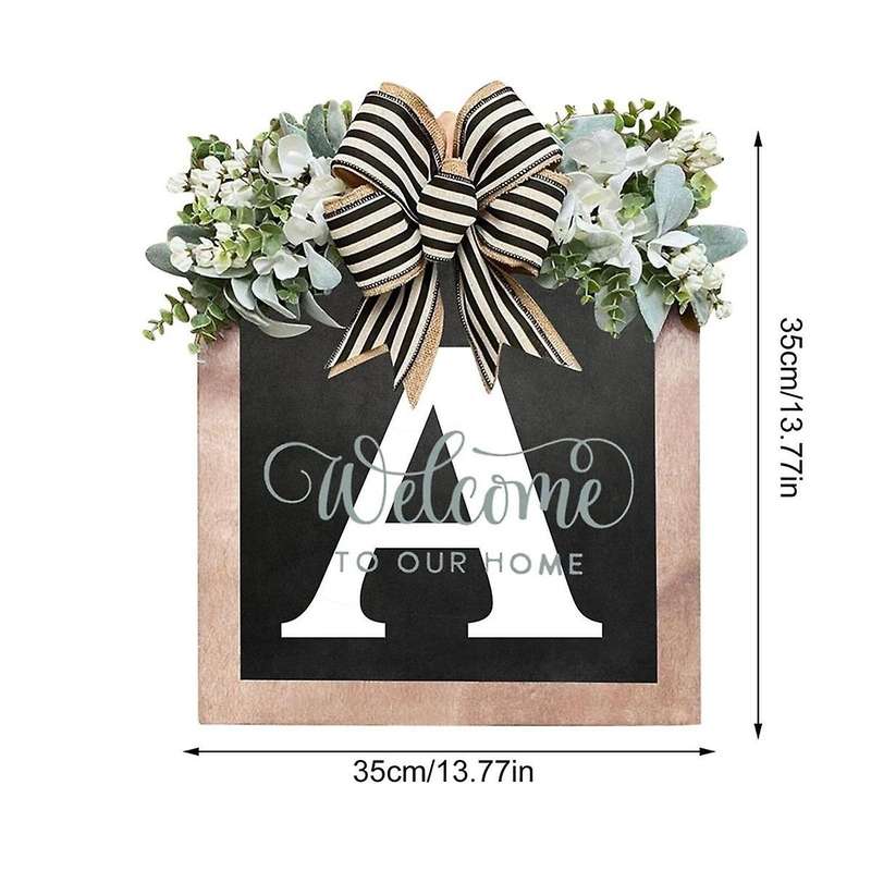 Letter Front Door Wreath Wooden Sign Pendant Welcome Sign Decoration Crafts Door Hanging