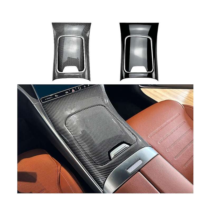 Lhd Car Center Control Storage Box Panel Cover Sticker for Glc Class X254 Glc260 Glc300 2023(black)