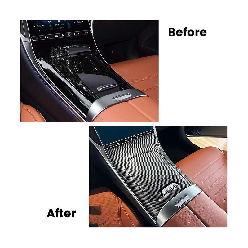 Lhd Car Center Control Storage Box Panel Cover Sticker for Glc Class X254 Glc260 Glc300 2023(black)