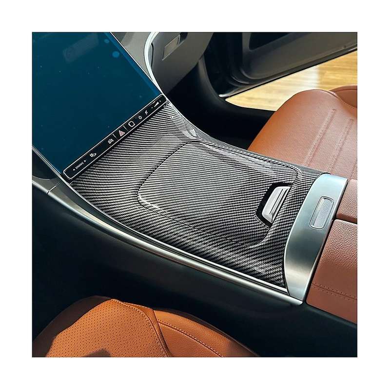 Lhd Car Center Control Storage Box Panel Cover Sticker for Glc Class X254 Glc260 Glc300 2023(black)