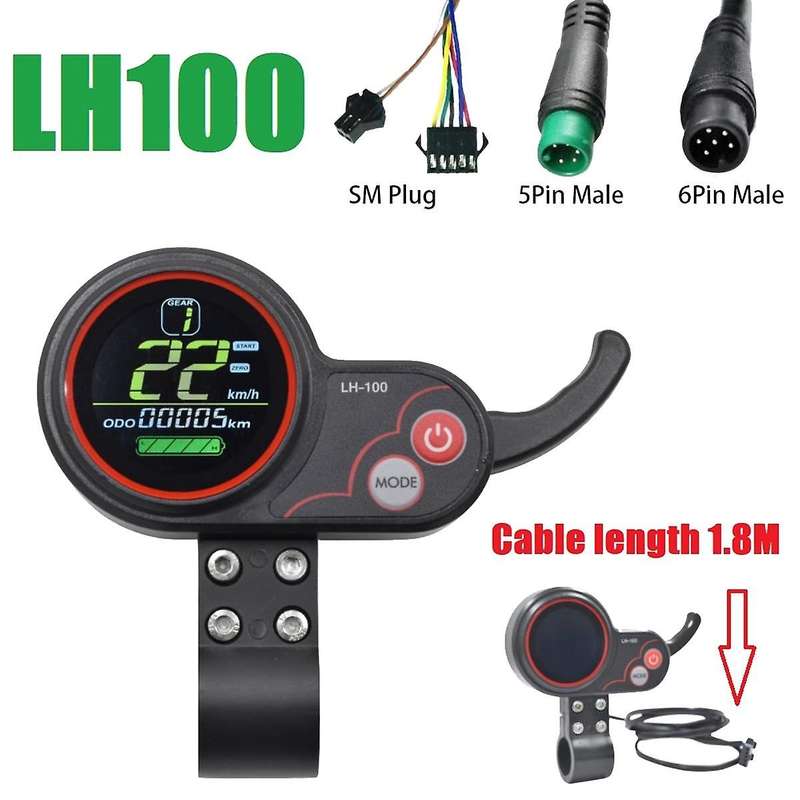 LH100 LCD Display Dashboard 24V-60V Throttle Meter for Electric Scooter/Ebike LCD Display Speedomete