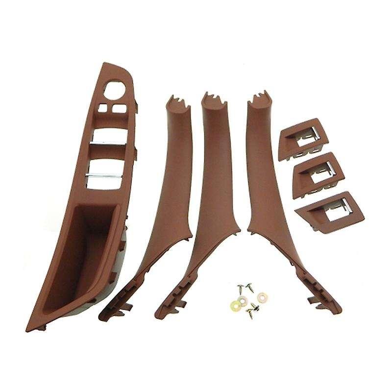 LHD Car Interior Door Handle Inner Door Panel Pull Trim Cover for - 5 Serie F10 F11 520 525 Red-Brow