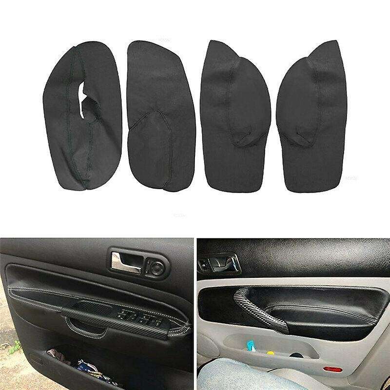 LHD Door Panel Cover for - Golf 4 MK4 1998 - 2005 Car Door Armrest Panel Cover Sticker Black with R