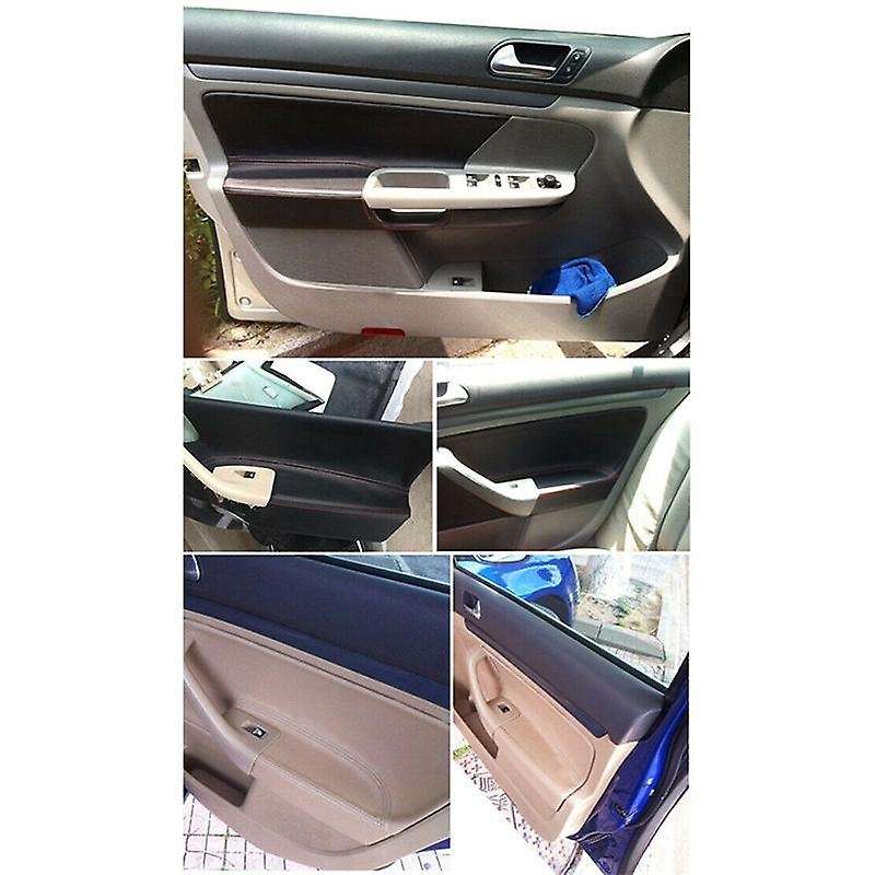 Lhd Door Panel Cover for - Golf 5 Mk5 2006-2011 Car Door Armrest Panel Cover Sticker Black with Red