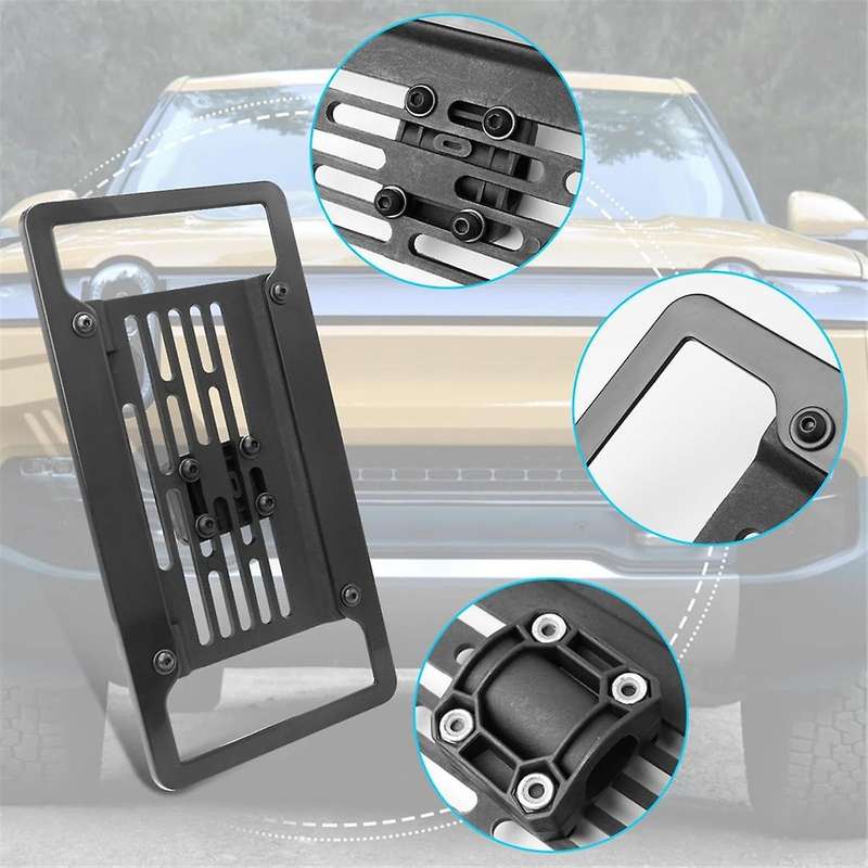 License Plate Bracket for R1T R1S 2022-2024, Front Tow Hooks License Plate Mount License Plate Frame