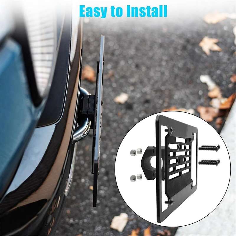 License Plate Bracket for R1T R1S 2022-2024, Front Tow Hooks License Plate Mount License Plate Frame