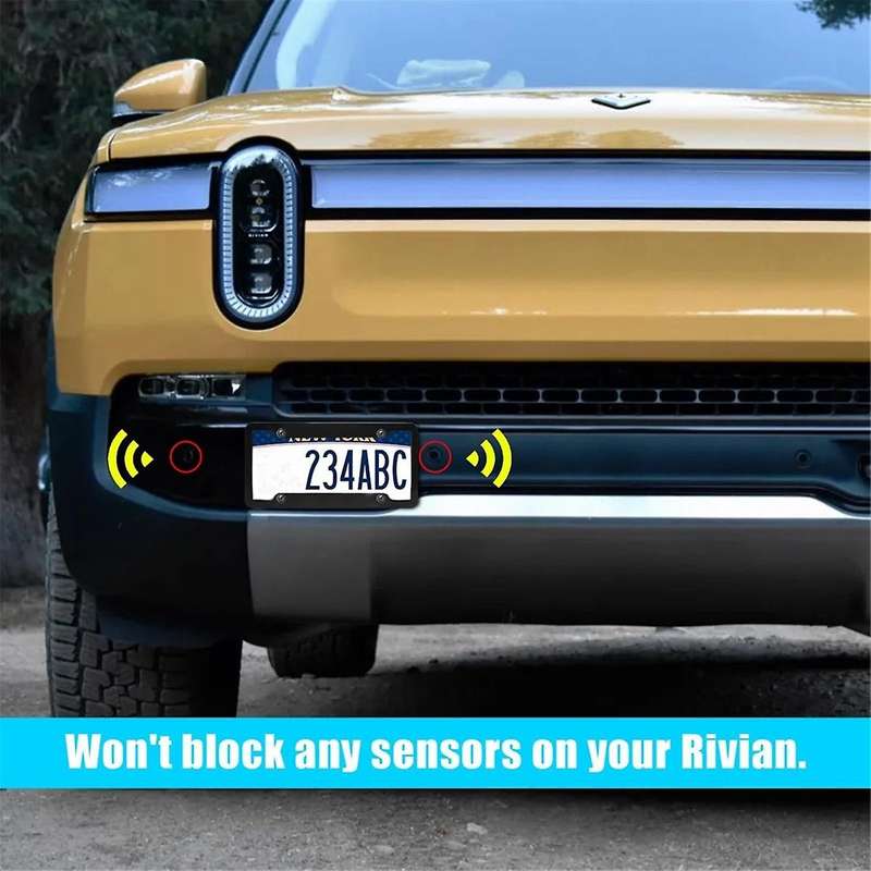 License Plate Bracket for R1T R1S 2022-2024, Front Tow Hooks License Plate Mount License Plate Fram