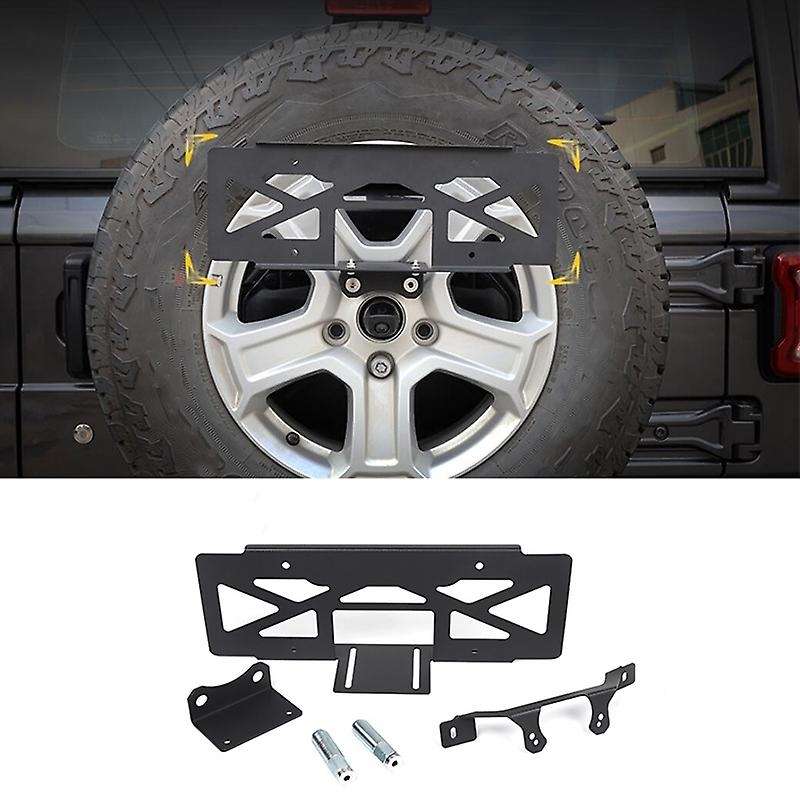 License Plate Holder for Wrangler JL 2018 2019 2020 2021 Car Rear Spare Tire License Plate Mount Bra