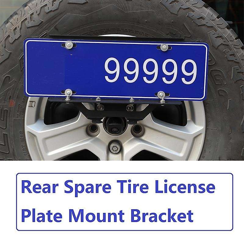 License Plate Holder for Wrangler JL 2018 2019 2020 2021 Car Rear Spare Tire License Plate Mount Bra