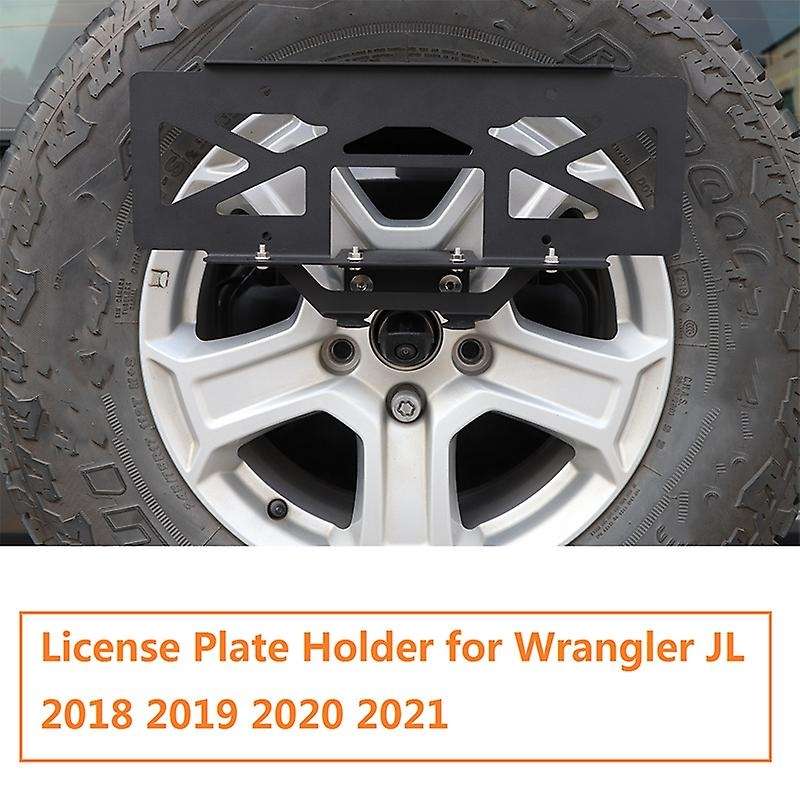 License Plate Holder for Wrangler JL 2018 2019 2020 2021 Car Rear Spare Tire License Plate Mount Bra