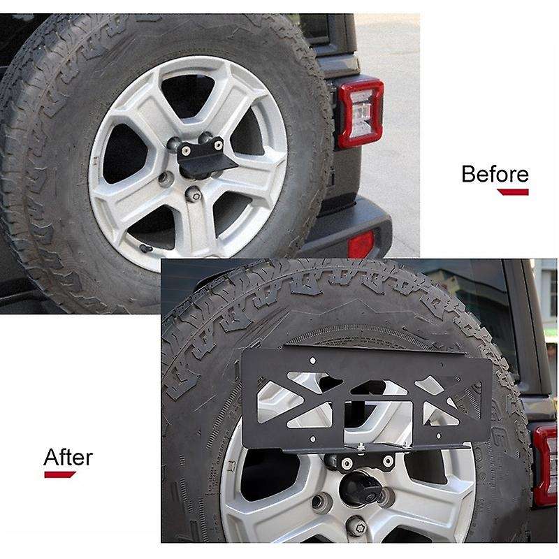 License Plate Holder for Wrangler JL 2018 2019 2020 2021 Car Rear Spare Tire License Plate Mount Bra