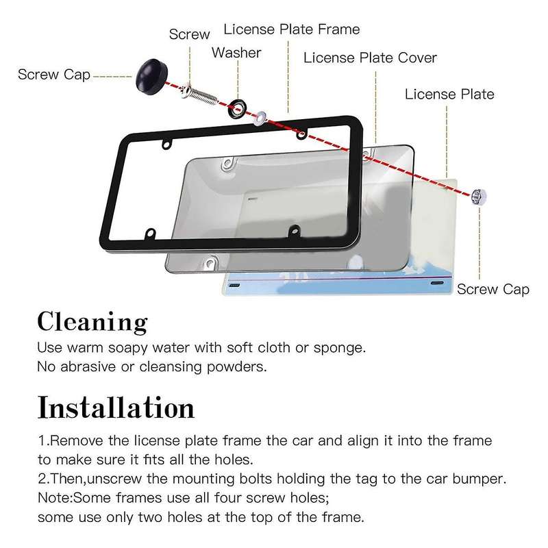 License Plates Covers/shields Tinted Bubble License Plate Cover Unbreakable Smoked Novelty License P