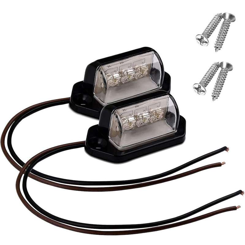 License Plate Light, 3 LED 12V 24V LED Exterior License Plate Light Waterproof Super Bright for Car