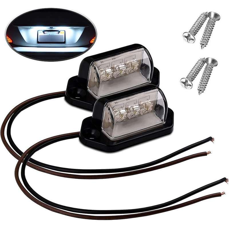 License Plate Light, 3 LED 12V 24V LED Exterior License Plate Light Waterproof Super Bright for Car