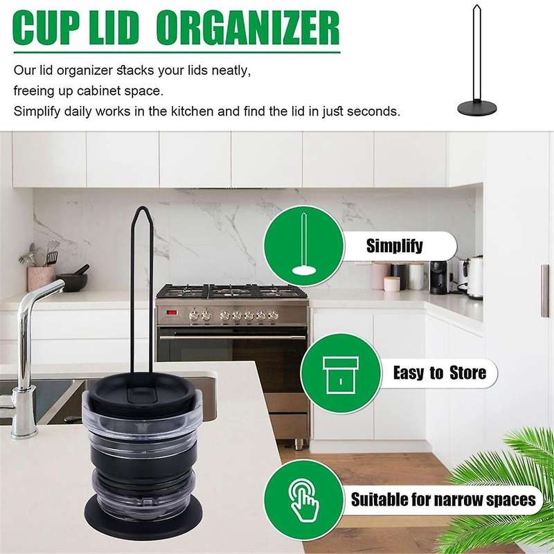 Lid Organizer, Stackable Cup Lid Organizer Water Bottle Lid Holder Space-Saving