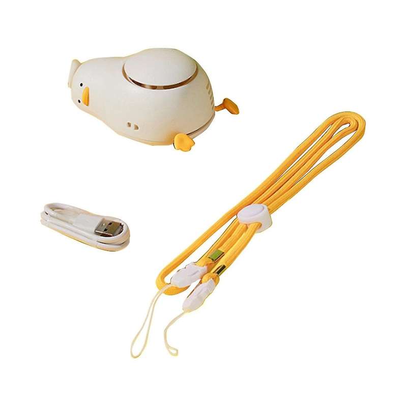 Lie-in-peace Duck Portable Neck Fan,usb Rechargeable 3 Wind Speed Personal Fan,mini Hanging Neck Fa
