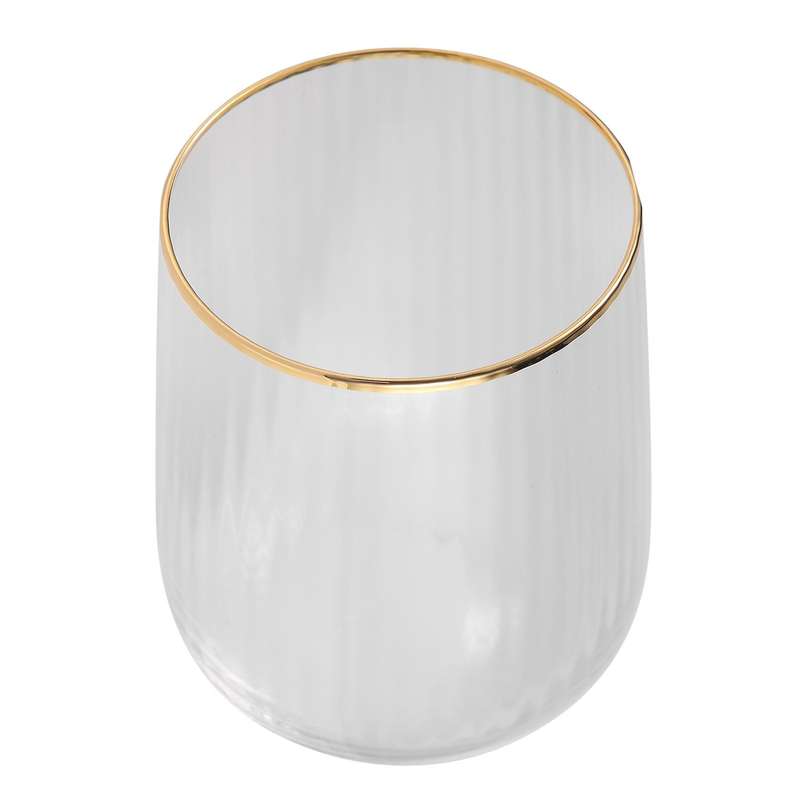 Light Gold Border Transparent Stripe Glass Glass Household Living Room Water Cup Set Whiskey Cup Ba