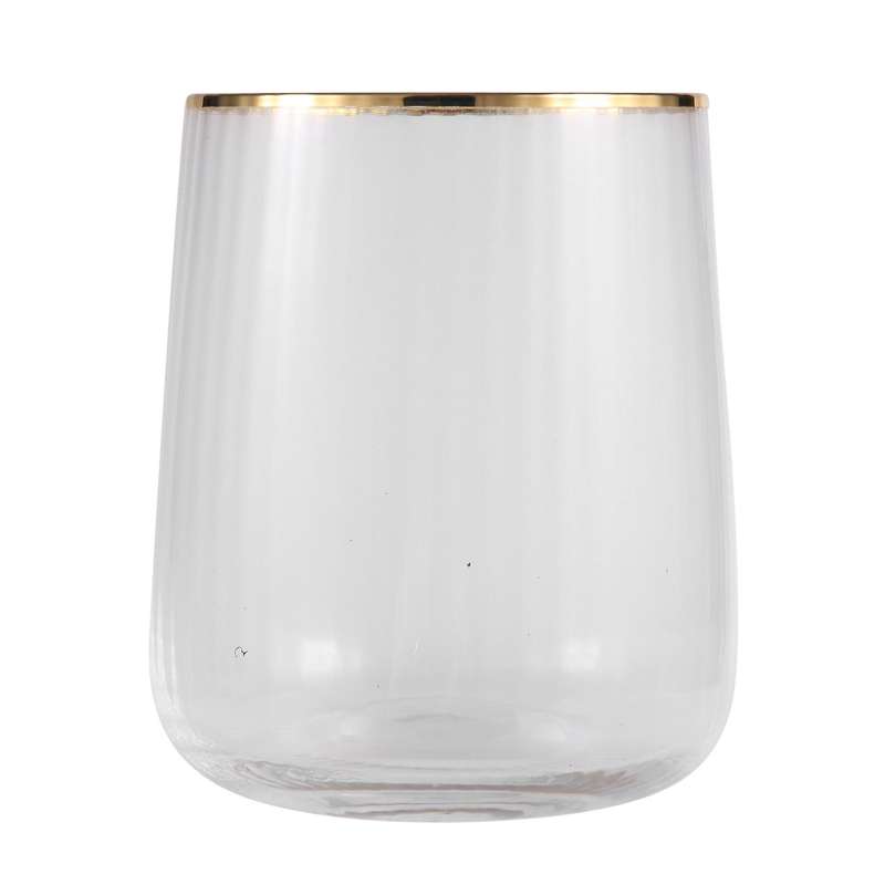Light Gold Border Transparent Stripe Glass Glass Household Living Room Water Cup Set Whiskey Cup Ba