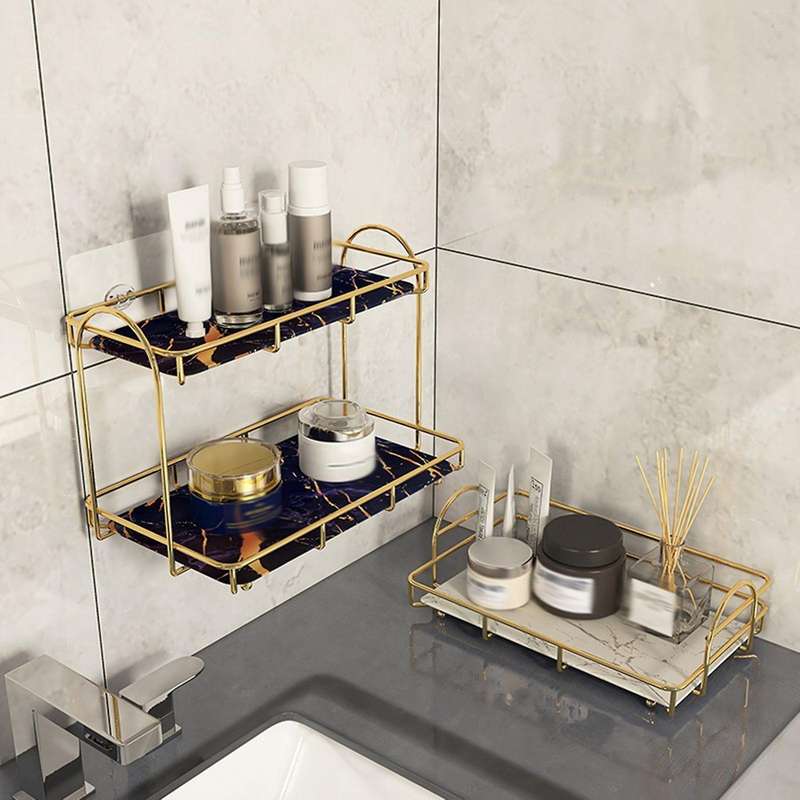 Light Luxury Countertop Makeup Organizer Skin Care Products Perfume Organizer for Cosmetics Bathroo