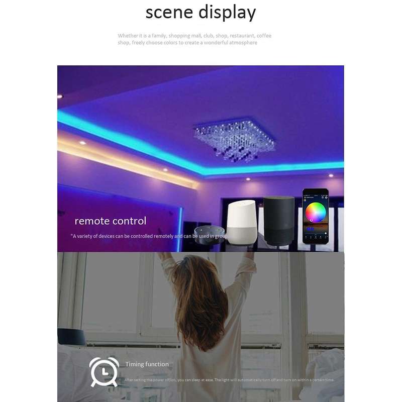 Light Strip Controller Wifi Smart LED Light Controller RGB Phone Dimming Suitable for , Home