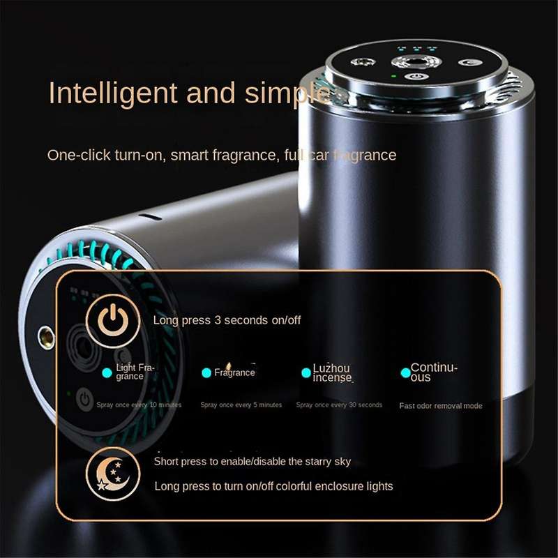 Lighting Atmosphere Car Smart Aromatherapy Machine Mini Diffuser Aromatherapy Machine Automatic Tim