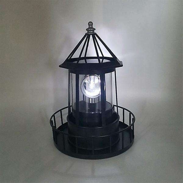 Lighthouse Solar LED Light Rotating Lamp IP44 Beacon Garden Yard Lawn Decor