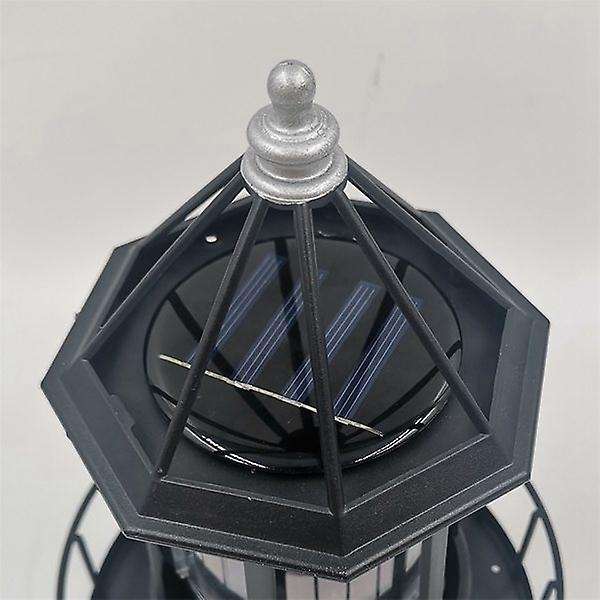 Lighthouse Solar LED Light Rotating Lamp IP44 Beacon Garden Yard Lawn Decor