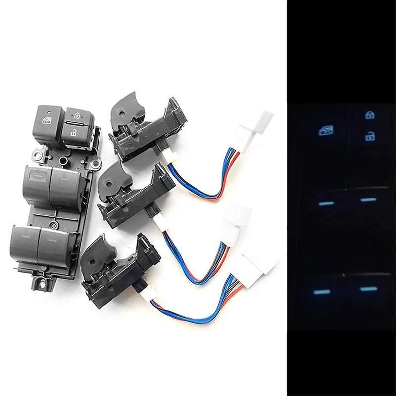 Lighted Led Power Window Lifter Switch Button for 4 2018-2023 Left Driving Backlight