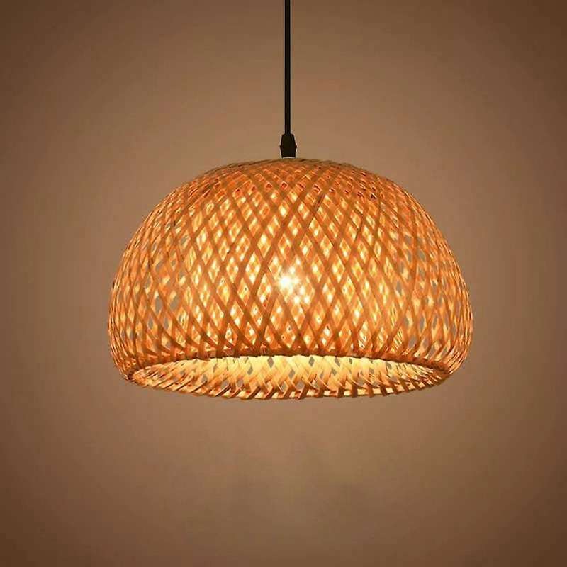 Lighting Rattan Lamp Handmade Bamboo Chandelier Retro Cafe Bar Lounge for Garden Restaurant Bedroom
