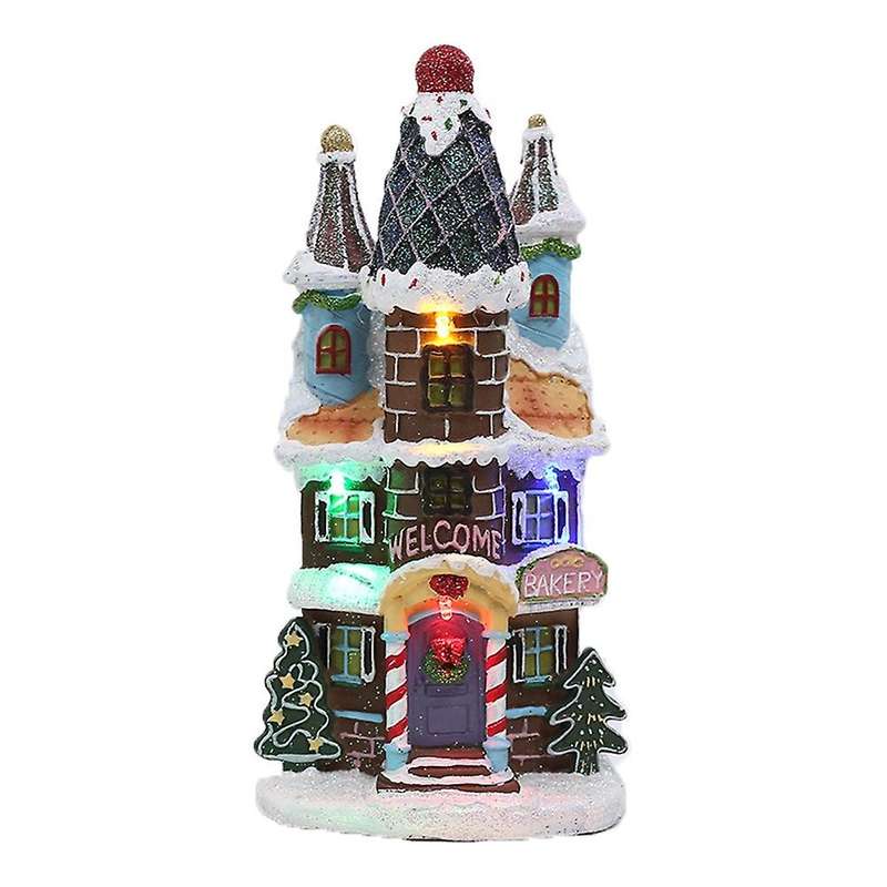 Lighting Up Snow Houses with LED Light for Home Xmas Christmas Story Houses Village A