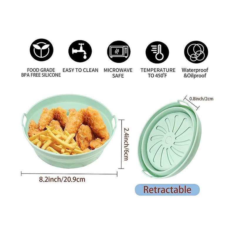 Liners Silicone, Accessories, 4 Pcs Round Airfryer Liners 8.2 Inches for Basket