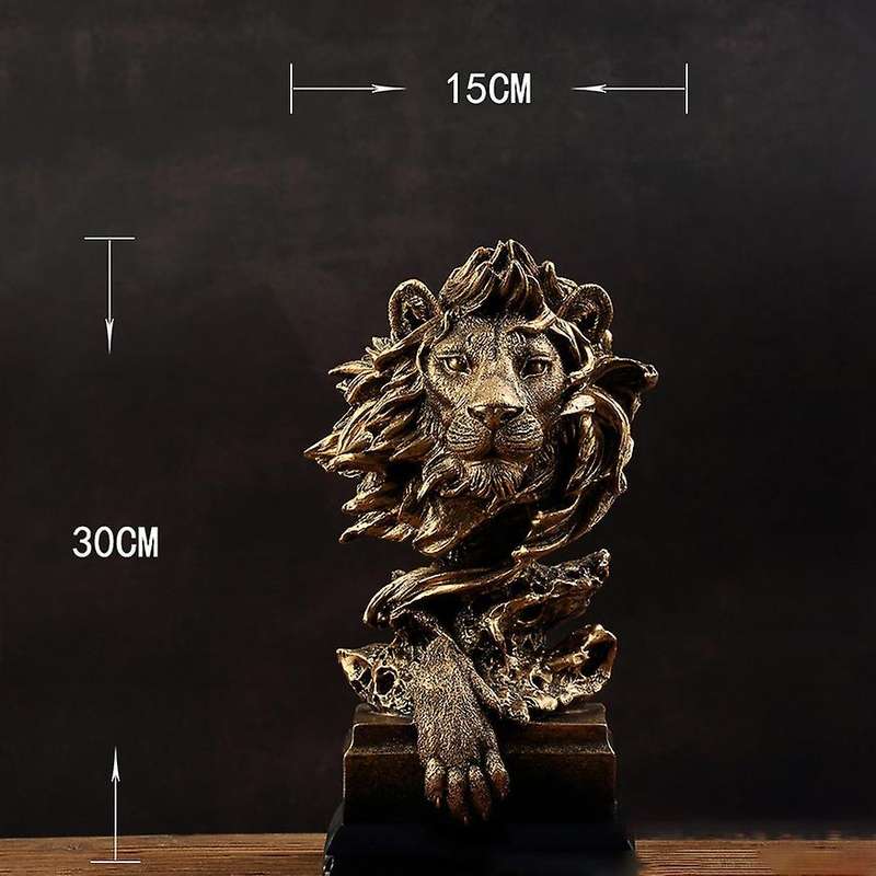 Lion Statue Office Decor Crafts Mighty Lion Animal Sculpture Resine Collectible for House Decoration