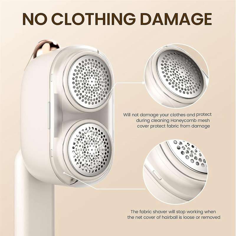 Lint Shaver Rechargeable Fabric Shaver, Electric Lint Remover Dual-head Defuzzer for Clothes, Sweate