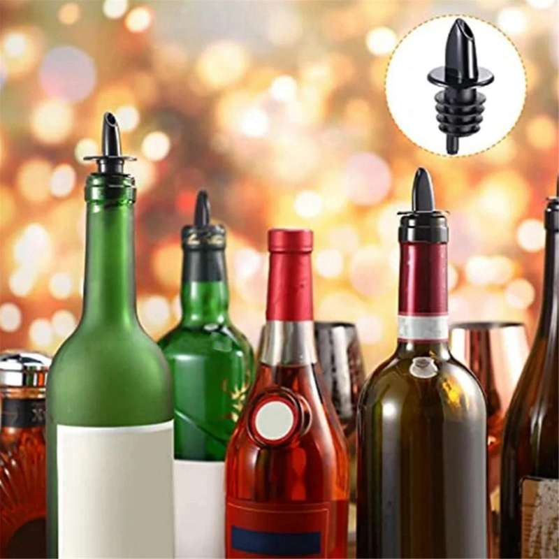 Liquor Bottle Pourers Flow Pourers Plastic Spouts Black Bottle Pourers for Bars Clubs Pubs Restauran