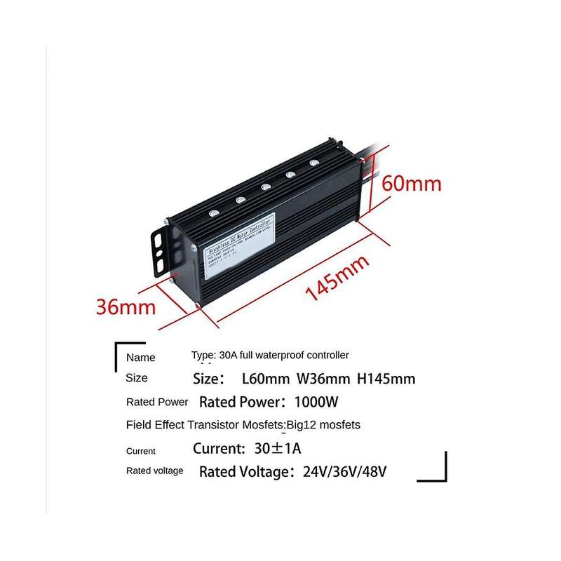 Lithium Battery Modified Electric Scooter Accessories 24V36V48V-30A Sine Wave 3-Mode Controller Wat
