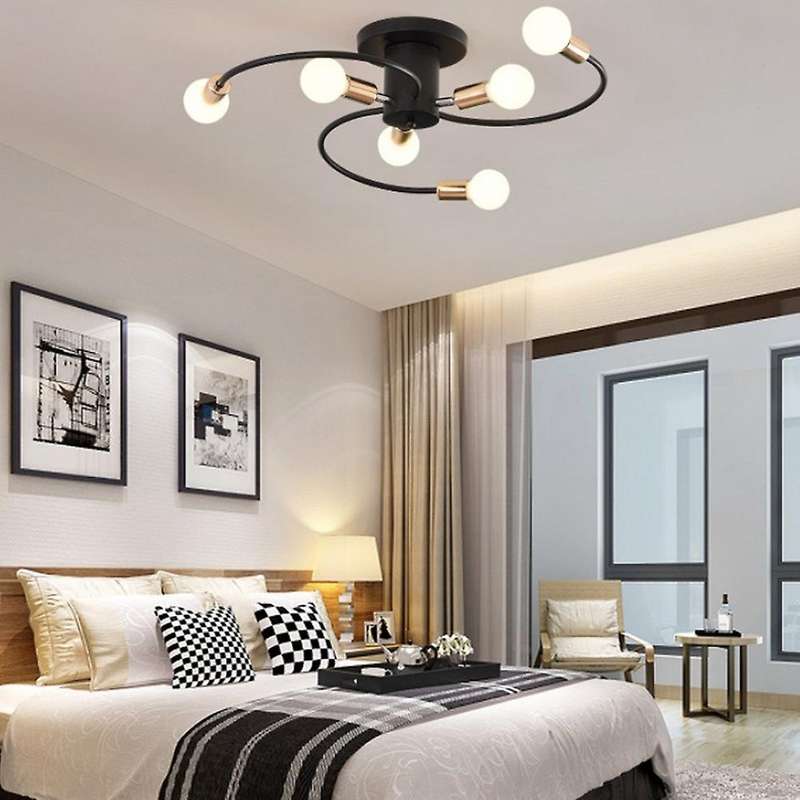 Living Room Bedroom Chandelier Nordic E27 Simple Modern Chandelier Ceiling Light,Gold