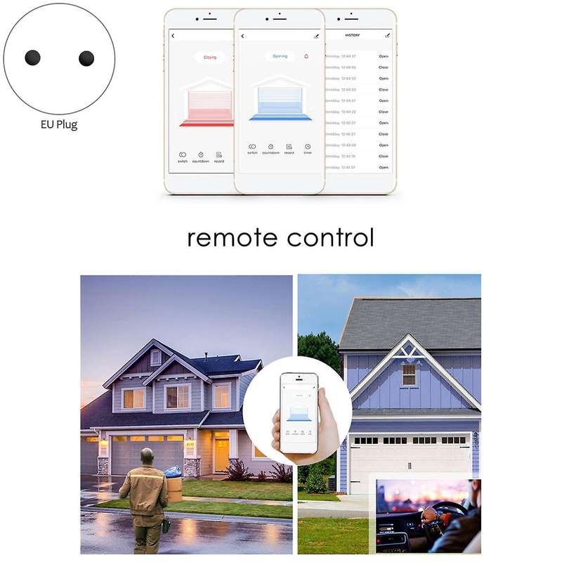 Lntelligent Garage Door Controller WiFi Garage Door Opener Lntelligent Life/Tuya APP Remote with Hom