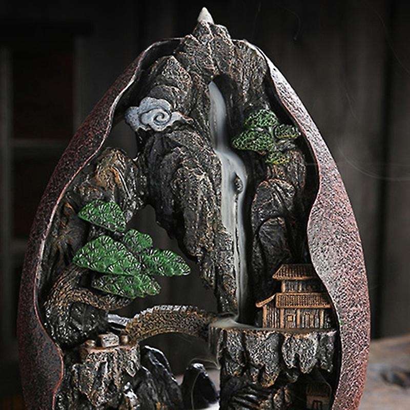 Lofty Mountains and Flowing Water Backflow Incense Burner Smoke Waterfall Incense Sticks Holder 20 P