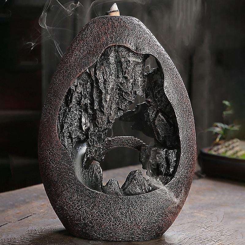 Lofty Mountains and Water Backflow Burner Smoke Waterfall Sticks Holder 20 Pcs Cones