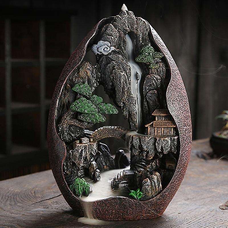 Lofty Mountains and Water Backflow Burner Smoke Waterfall Sticks Holder 20 Pcs Cones