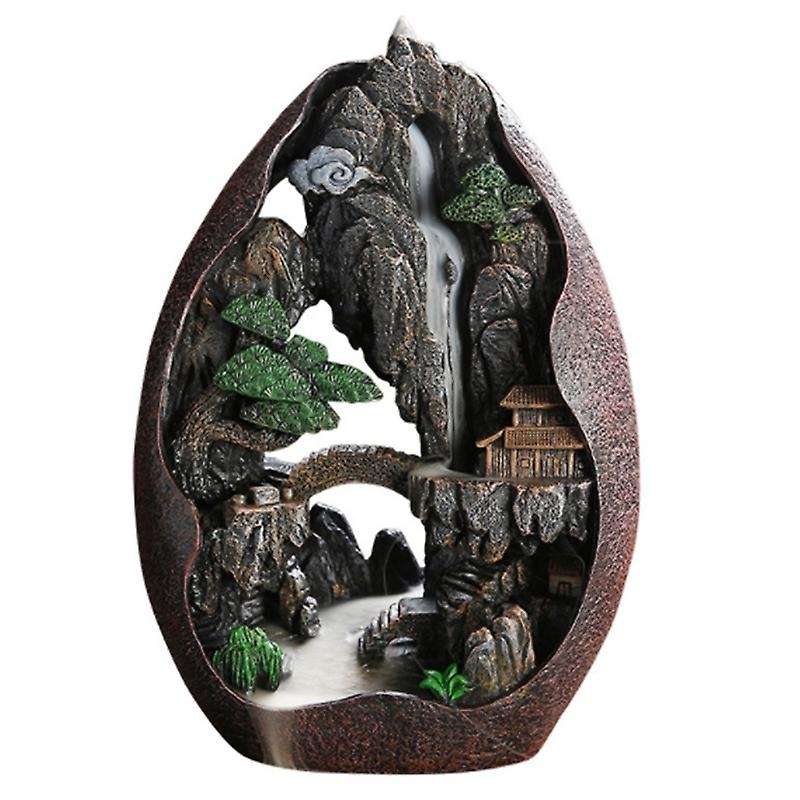 Lofty Mountains and Water Backflow Burner Smoke Waterfall Sticks Holder 20 Pcs Cones