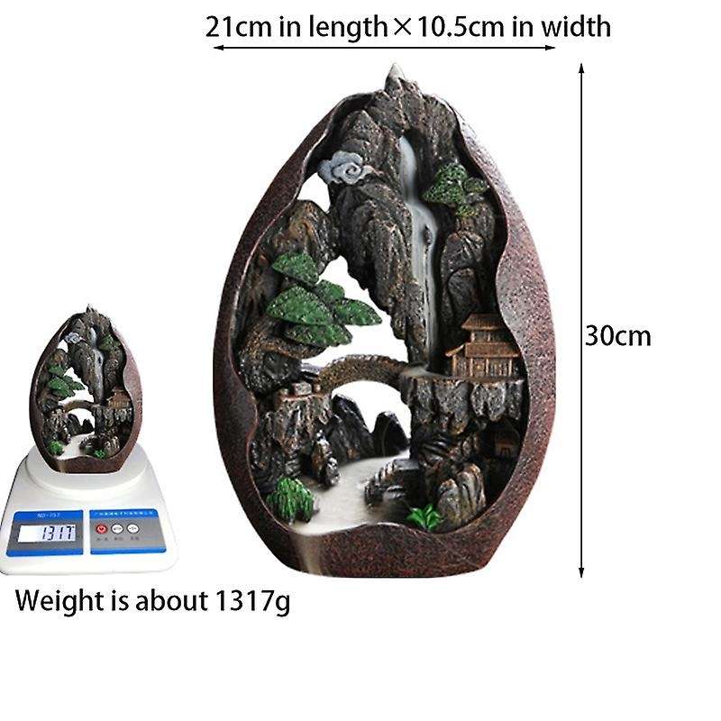 Lofty Mountains and Water Backflow Burner Smoke Waterfall Sticks Holder 20 Pcs Cones