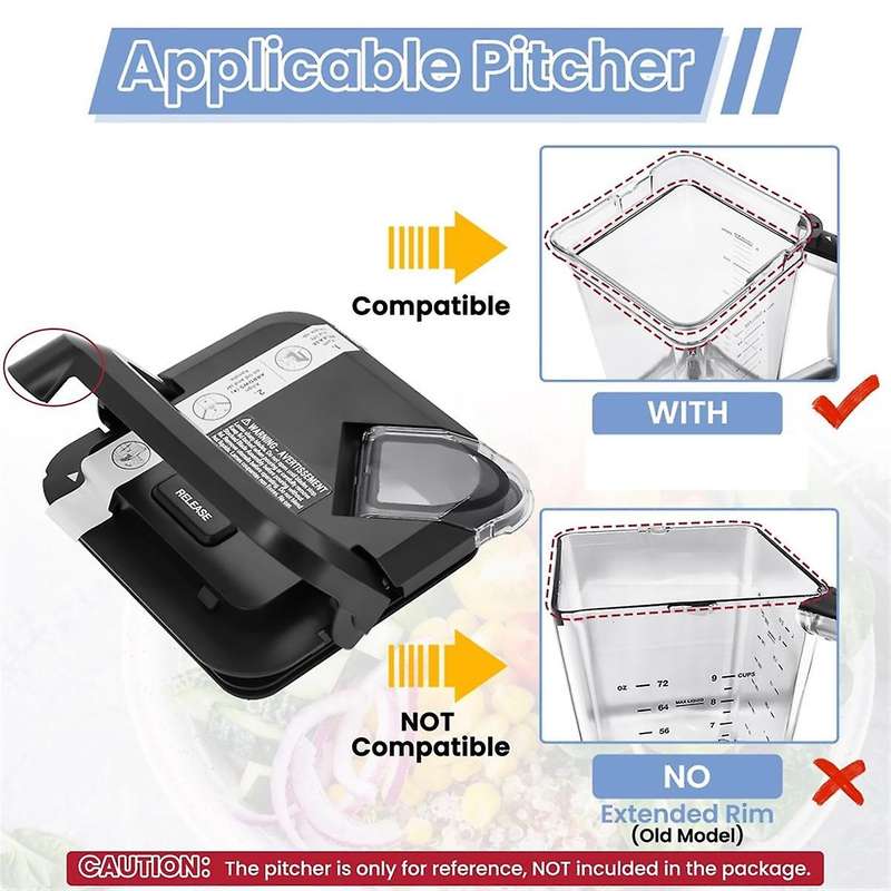 Locking Lid Replacement for Blender 72oz XL Pitchers, Replacement Square Top Cover for BL610 BL710W