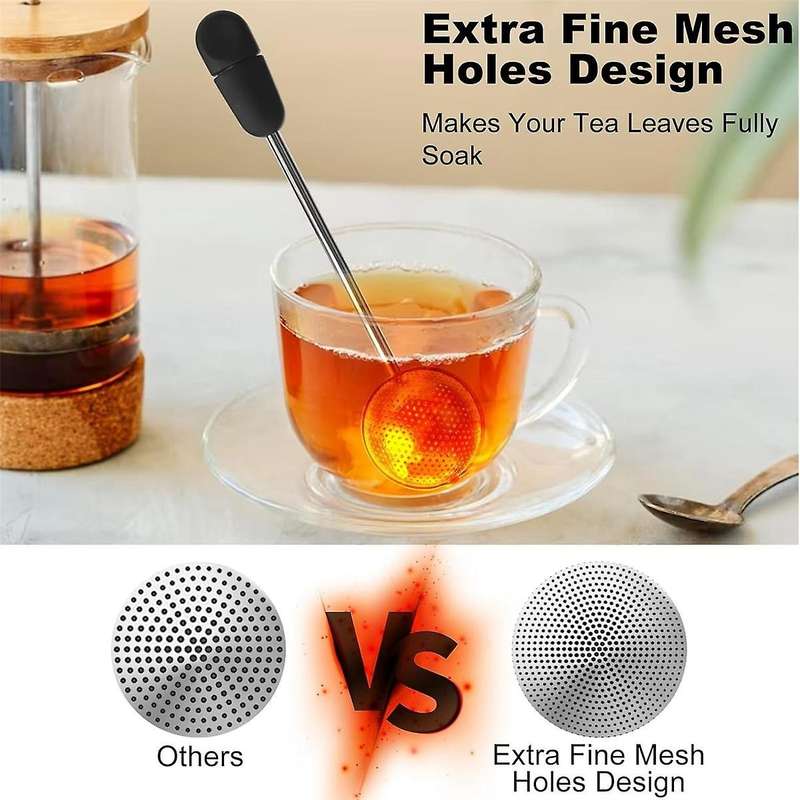 Long Handle Twisting Tea Ball, 2Pcs Tea Ball Infuser for Loose Tea, Reusable Loose Leaf Tea Steeper