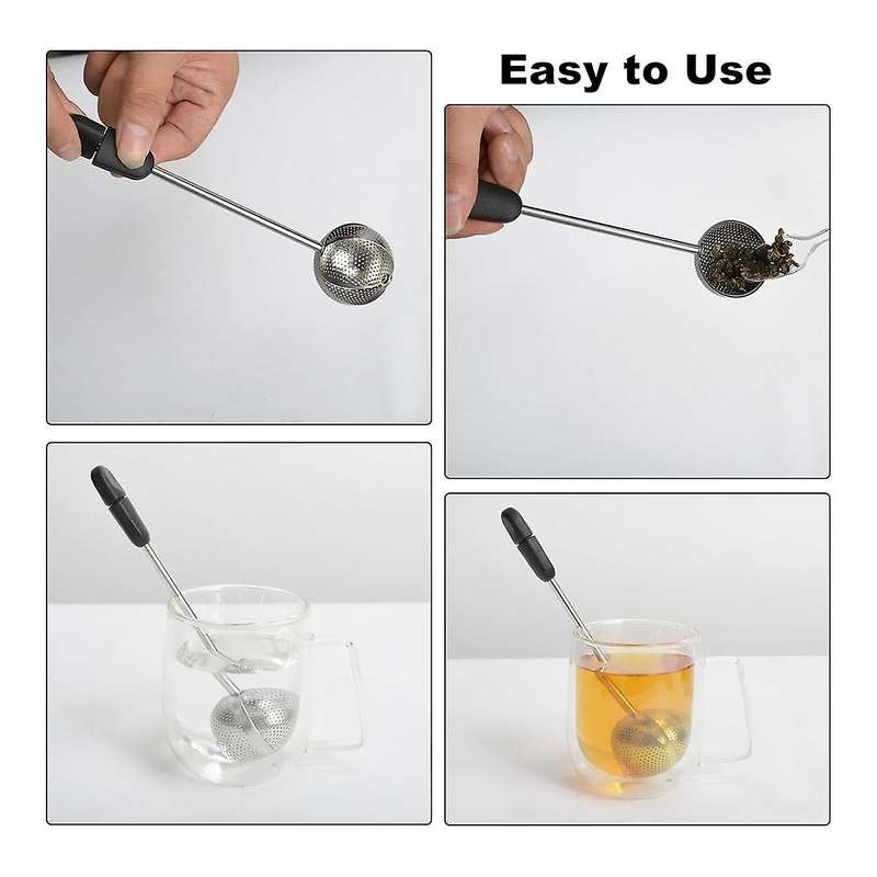 Long Handle Twisting Tea Ball, 2Pcs Tea Ball Infuser for Loose Tea, Reusable Loose Leaf Tea Steeper