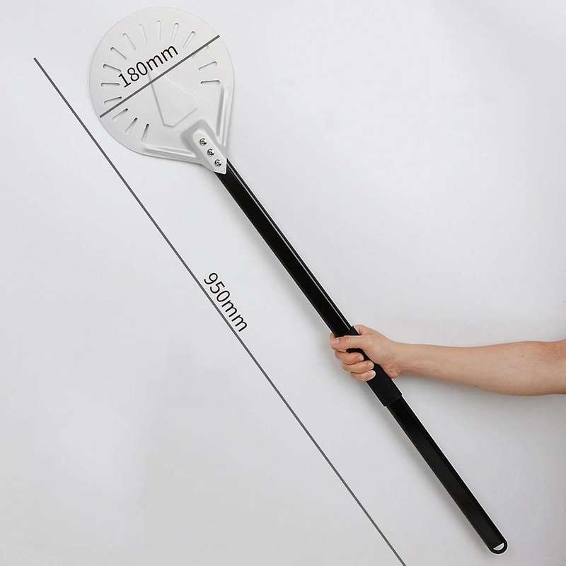 Long Handle 7 Inch Perforated Removable Pizza Turning Pizza Shovel Aluminum Pizza Paddle