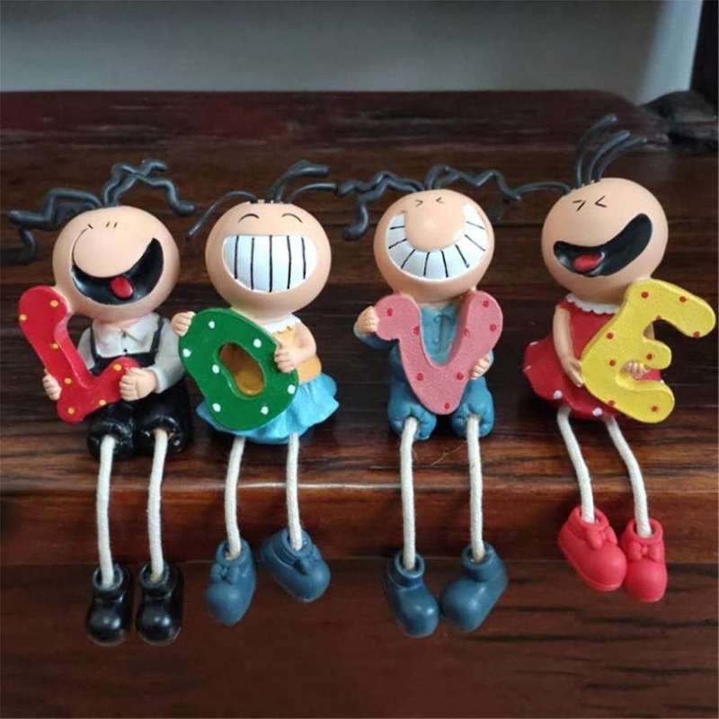 Long Leg Dolls Sculptures,Love Sitting Leg Puppet Sitters Artist Collectible Dangling Figurine Resin