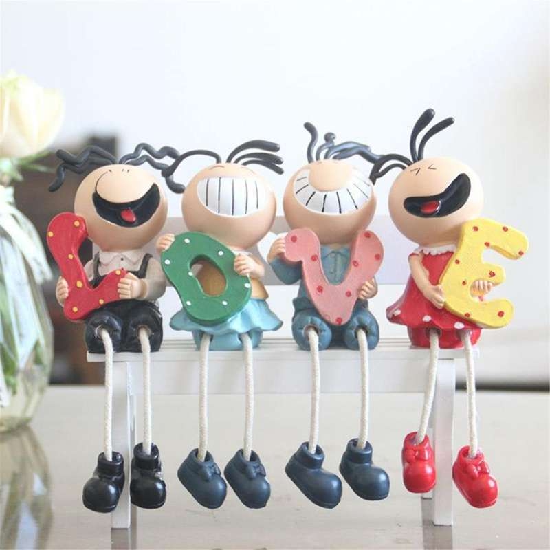 Long Leg Dolls Sculptures,Love Sitting Leg Puppet Sitters Artist Collectible Dangling Figurine Resin