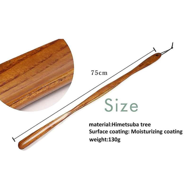 Long Shoehorn Does Not Bend the Waist Wooden Shoehorn Long 75cm Wood Fashionable Wood Grain